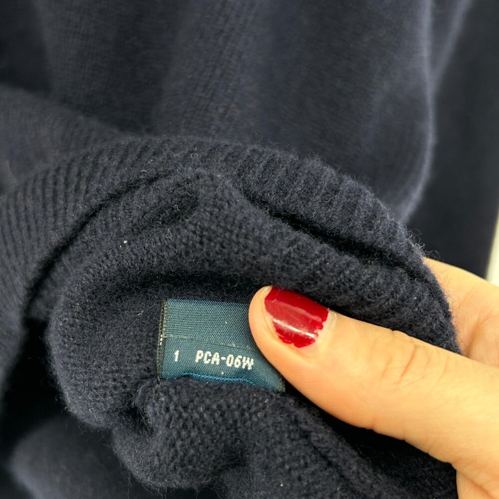 POLO RALPH LAUREN Sweater Womens XL 100% Lambswool V-Neck Pullover Jumper Blue - Picture 7 of 10